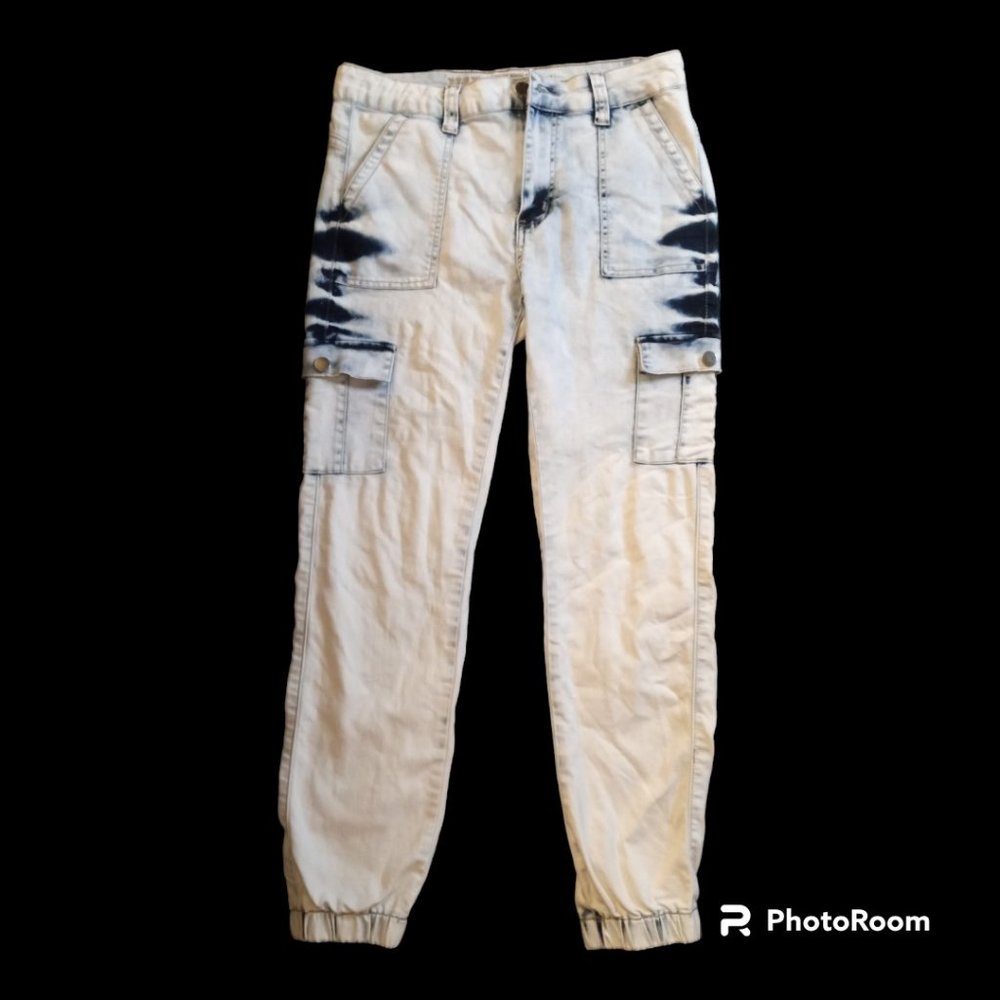 V.I.P Acid Wash Light Denim Jean Style Joggers Sz 9/10